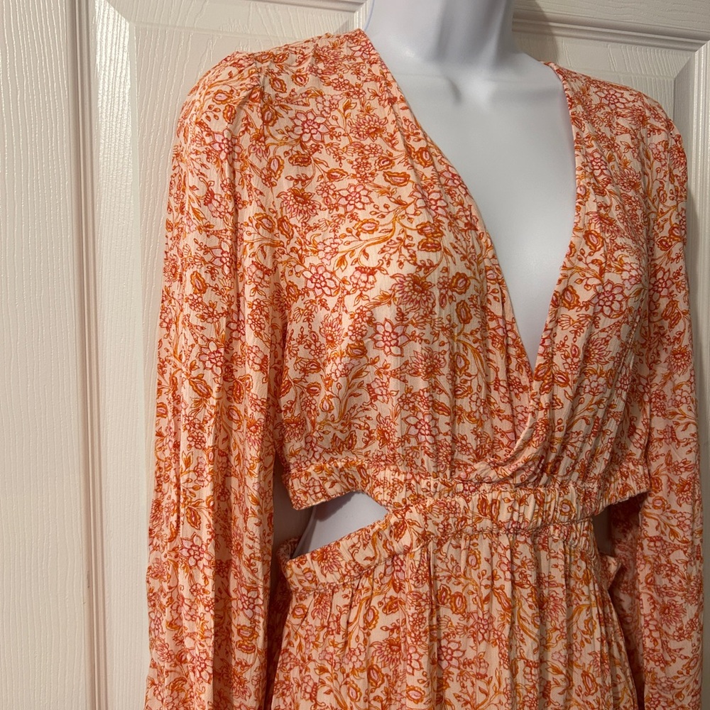 Floral Orange Maxi Dress - Picture 2 of 8